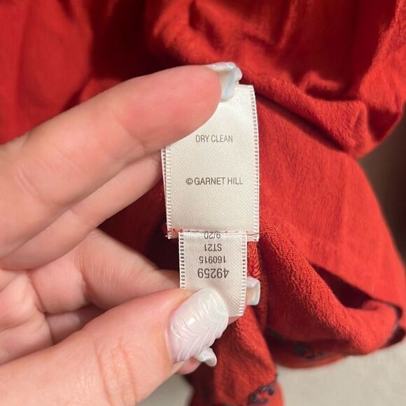 ✨Garnet Hill Embroidered-Yoke Bishop-Sleeve Sz Small Blouse✨ - Picture 12 of 13